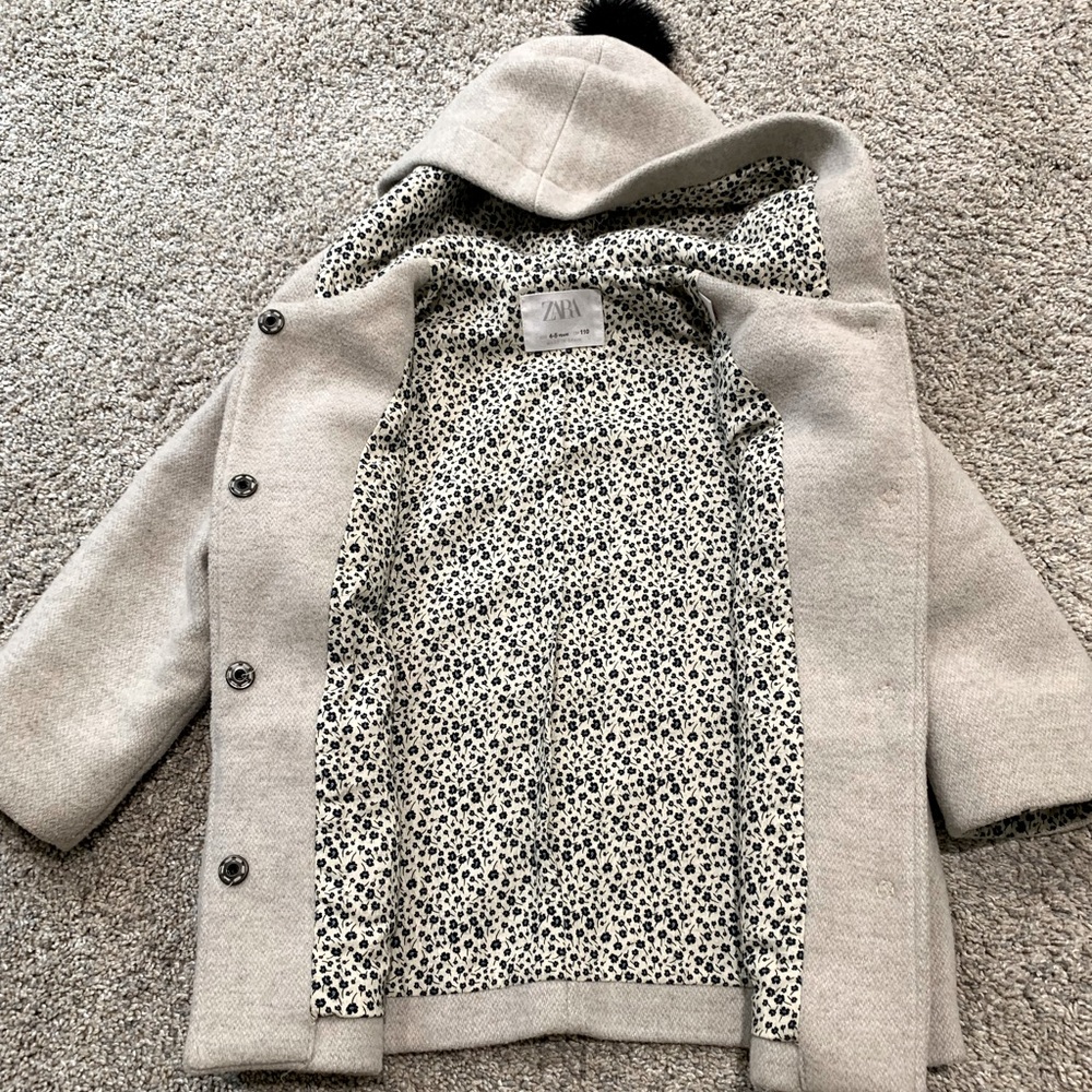 Grey with black Pom Pom on hood. Zara. Size 4-5.